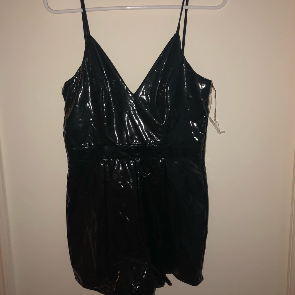 Leather forever 21 romper